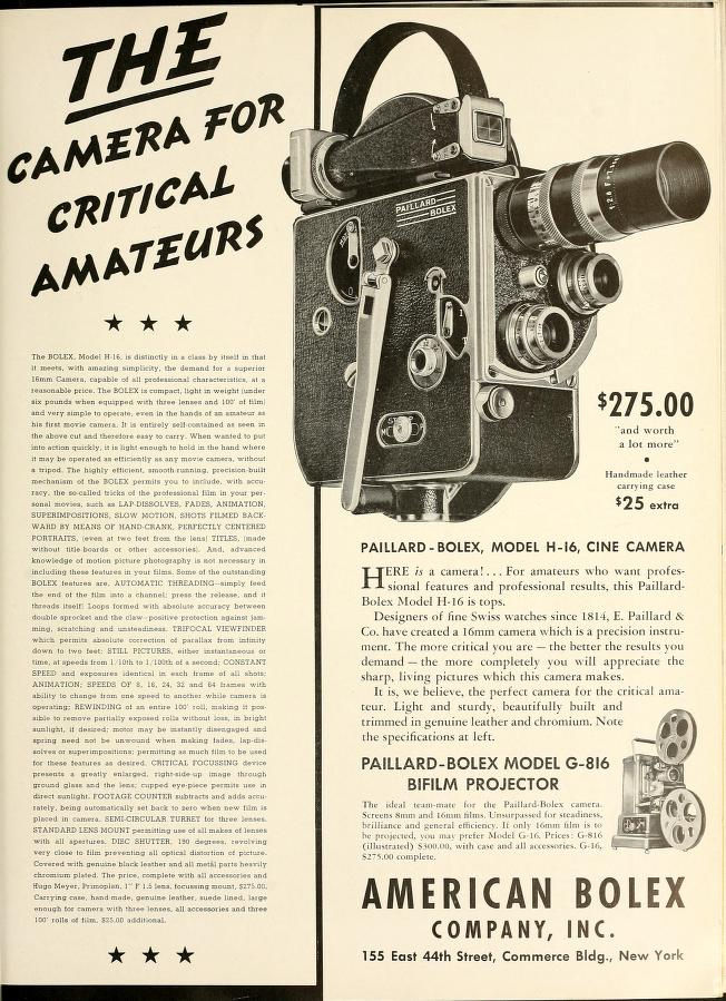 Publicité BOLEX H16