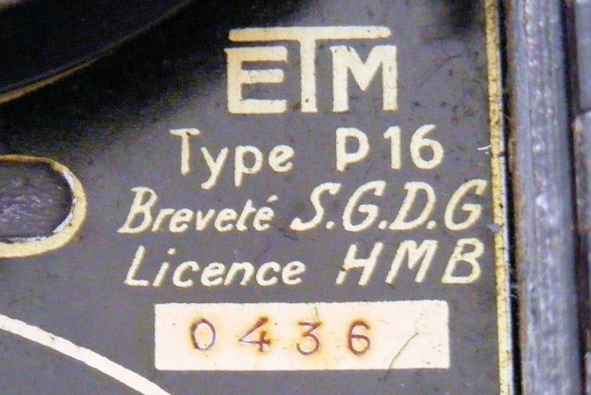 Camera ETM P16.A - Numero de serie